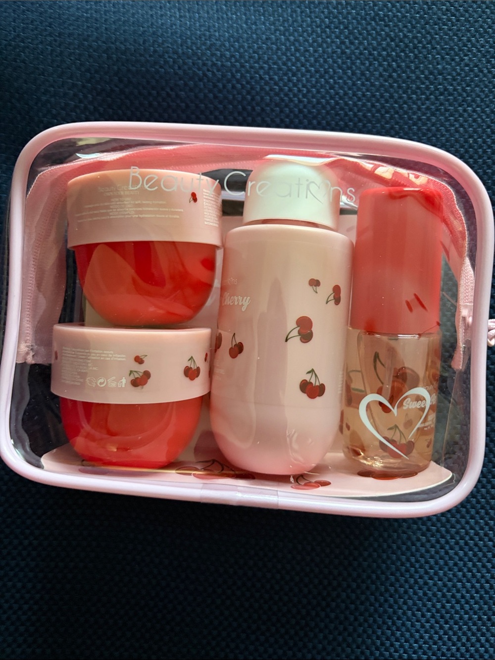 Beauty Creations Sweet As Cherry Travel Skincare Set - Pink & Red